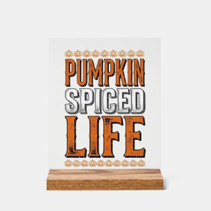 Pompoen gekruid leven vintage Halloween-typografie Acryl Bord