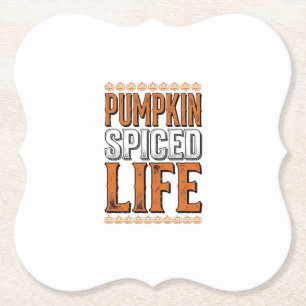 Pompoen gekruid leven vintage Halloween typografie Kartonnen Onderzetters