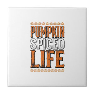 Pompoen gekruid leven vintage Halloween-typografie Tegeltje
