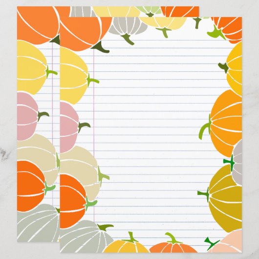 Pompoen Gelinieerd Schrijfpapier (Voorkant / Achterkant)