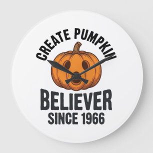 Pompoen Gelovige Sinds 1966 Vintage Halloween Ontw Grote Klok