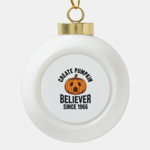 Pompoen Gelovige Sinds 1966 Vintage Halloween Ontw Keramische Bal Ornament