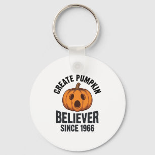 Pompoen Gelovige Sinds 1966 Vintage Halloween Ontw Sleutelhanger