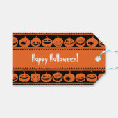 Pompoen Gelukkig Halloween Jack O lantaarnpatroon Cadeaulabel (Voorkant (Horizontaal))