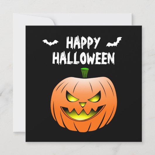 Pompoen Gelukkig Halloween Kaart (Voorkant)