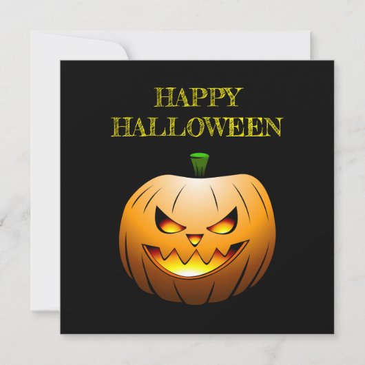 Pompoen Gelukkig Halloween Kaart (Voorkant)