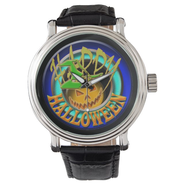 Pompoen gelukkig halloween leuke vakantie horloge (Voorkant)