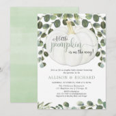 Pompoen genderneutraal co-ed koppels baby shower kaart (Voorkant / Achterkant)