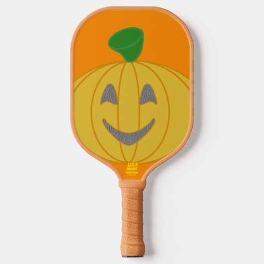 Pompoen geometrische Oranje Pickleball Paddle (Voorkant)
