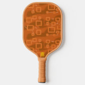 Pompoen geometrische Oranje Pickleball Paddle (Achterkant)