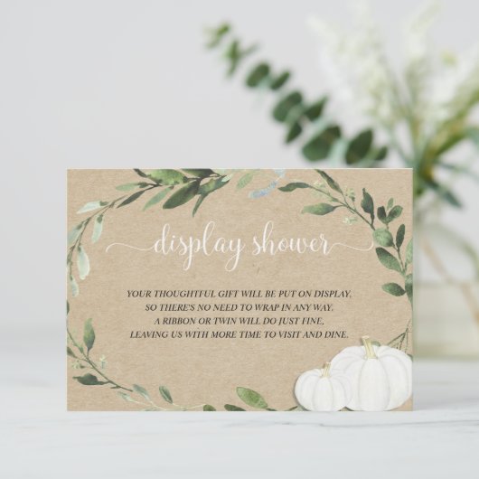 Pompoen Geslacht Neutraal groen display douche Informatiekaartje (Staand voorkant)