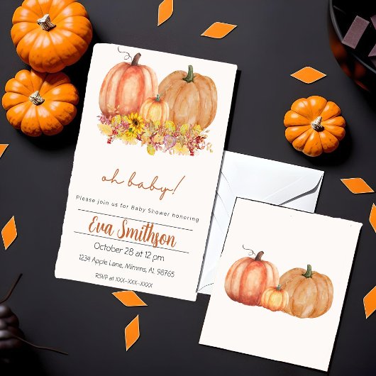 Pompoen Geslacht Neutrale onthulling uitnodiging