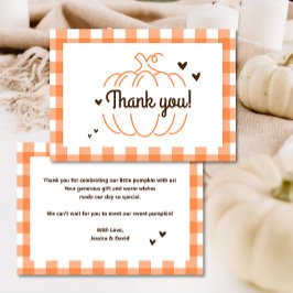 Pompoen Geslacht Neutrale Retro Baby Shower Bedank Bedankkaart