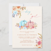 Pompoen Geslacht Onthullen Blauw Roze Kaart (Voorkant)