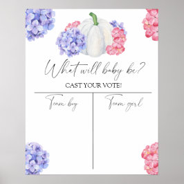 Pompoen Geslacht onthullen Boy of meisje grafiek Poster