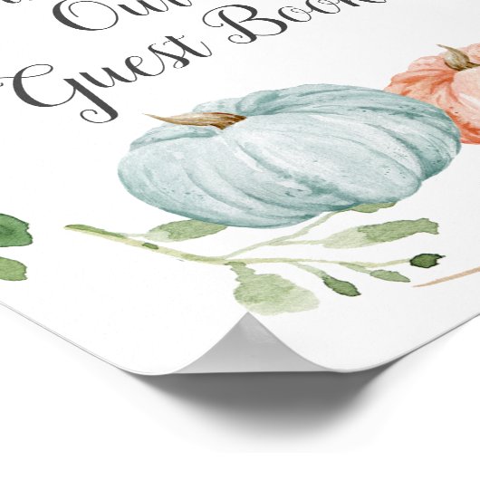 Pompoen Geslacht onthullen Gelieve te ondertekenen Poster (Hoek)