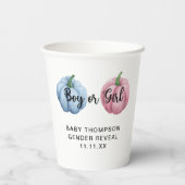 Pompoen geslacht onthullen papieren bekers (Achterkant)