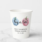 Pompoen geslacht onthullen papieren bekers (Voorkant)