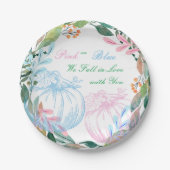 Pompoen Geslacht Onthullen Partij Papieren Bordje (Voorkant)