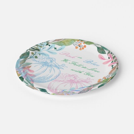 Pompoen Geslacht Onthullen Partij Papieren Bordje (Gekanteld)