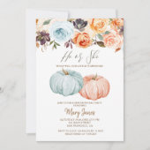 Pompoen Geslacht Onthullen Rustieke Bloemen Uitnod Kaart (Voorkant)