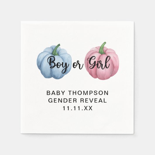 Pompoen geslacht onthullen servet (Voorkant)
