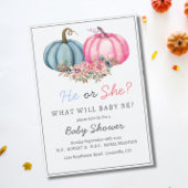 Pompoen Geslacht Onthullen Uitnodiging Jongen of M