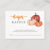 Pompoen Geslachtsneutraal Baby shower Luier Raffle Informatiekaartje (Voorkant)