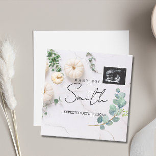 Pompoen Geslachtsneutrale Herfst Zwangerschapsaank Kaart