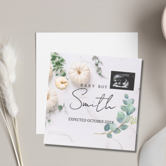 Pompoen Geslachtsneutrale Herfst Zwangerschapsaank Kaart