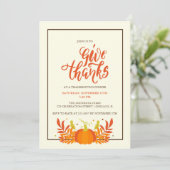 Pompoen geven Bedankt Thanksgiving Kaart (Staand voorkant)