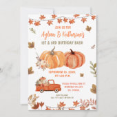 Pompoen gezamenlijke verjaardag broers en zussen h kaart (Voorkant)