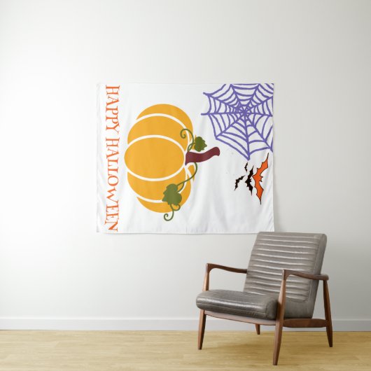 Pompoen Gezellig Halloween Night Cross Design Patr Wandkleed (In Situ (horizontaal))