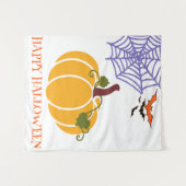 Pompoen Gezellig Halloween Night Cross Design Patr Wandkleed (Voorkant (horizontaal))