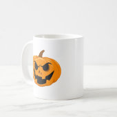 Pompoen gezicht eng Halloween Koffiemok (Voorkant links)