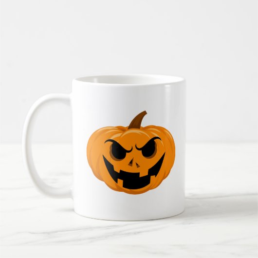 Pompoen gezicht eng Halloween Koffiemok (Links)
