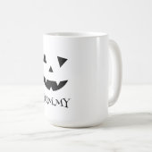 Pompoen Gezicht Halloween Chique Naam Jack O Lante Koffiemok (Voorkant rechts)