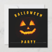 Pompoen Gezicht Halloween Feest Kaart (Voorkant)