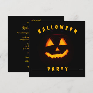 Pompoen Gezicht Halloween Feest Kaart