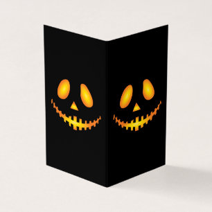 Pompoen Gezicht Halloween Jack O Lantern Griezelig Kaart