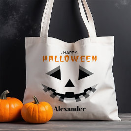 Pompoen gezicht Happy Halloween Trick or treat Tote Bag