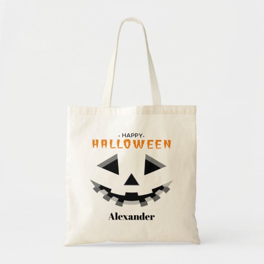 Pompoen gezicht Happy Halloween Trick or treat Tote Bag (Voorkant)