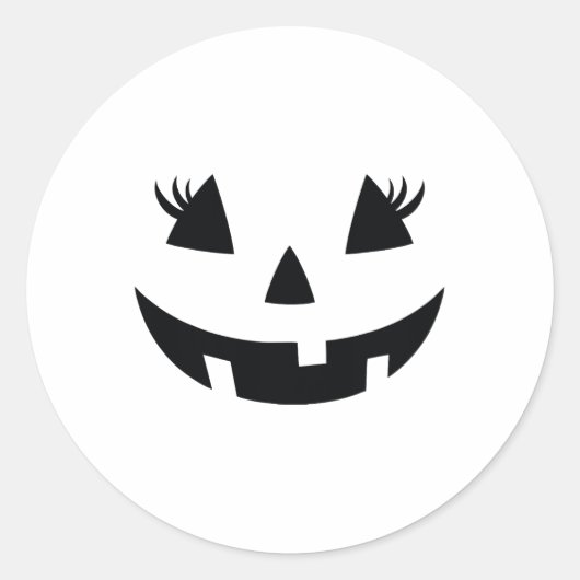  pompoen gezicht Jackolantern Jack O lantaarn H Ronde Sticker (Voorkant)