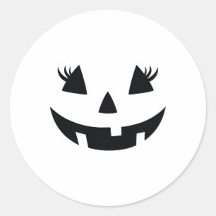 pompoen gezicht Jackolantern Jack O lantaarn H Ronde Sticker