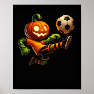 Pompoen Gezicht Voetbal Halloween Kostuum Mannen J Poster