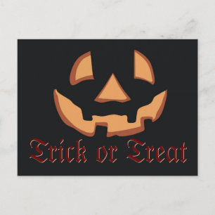 Pompoen gezicht voor Halloween Briefkaart