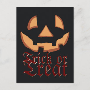 Pompoen gezicht voor Halloween Briefkaart