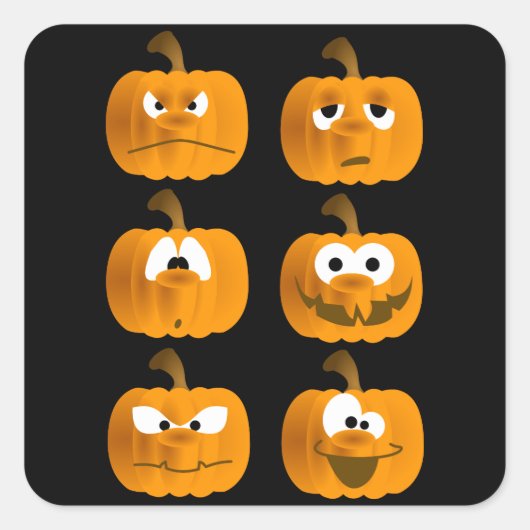 Pompoen gezichten stickers (Voorkant)