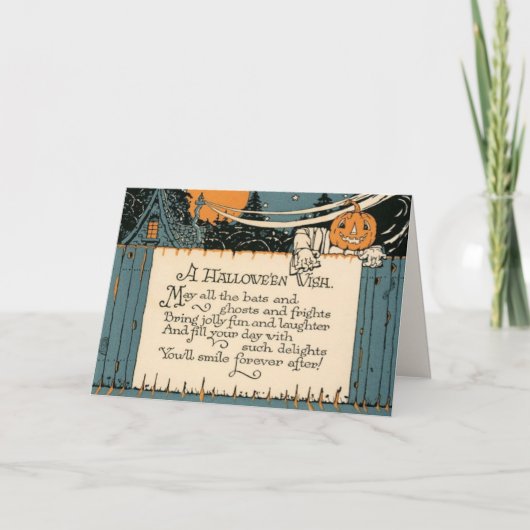  Pompoen Ghost Halloween Wishes Custom Feestdagen Kaart (Voorkant)