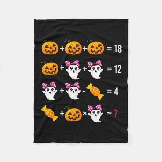 Pompoen Ghost Wiskunde Halloween Cu Fleece Deken (Voorkant)